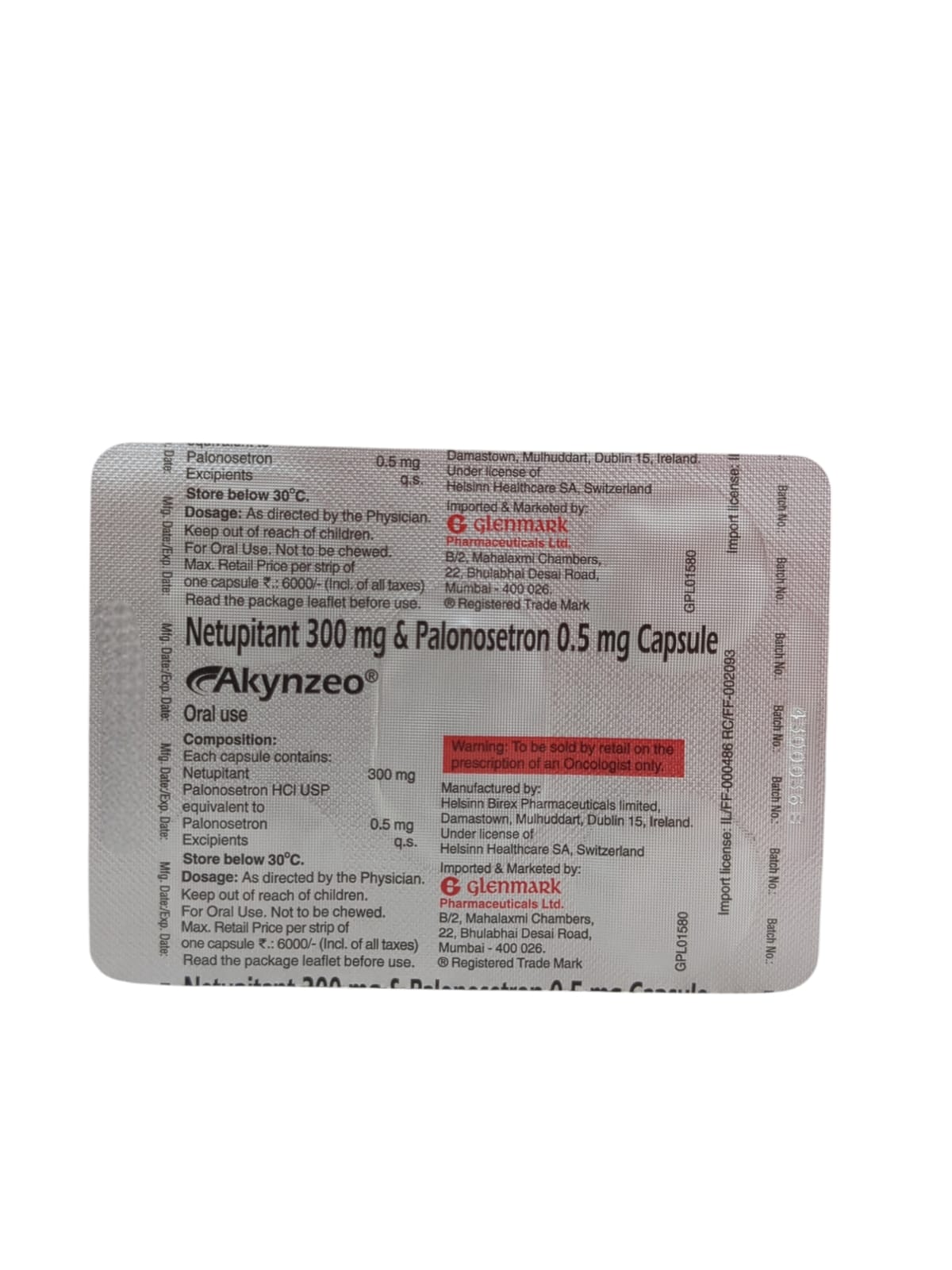 Akynzeo 300mg/0.5mg Capsule